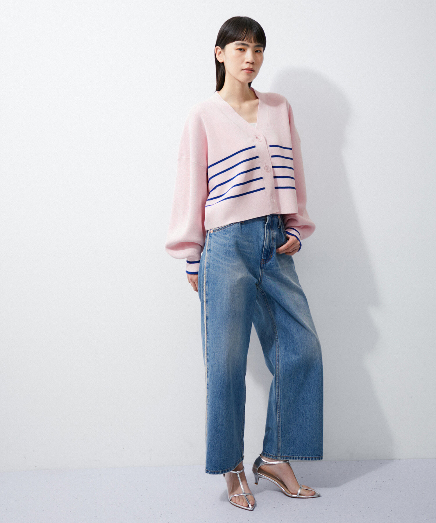 ADAM ET ROPE'「ミラノリブニットカーディガン」|カーディガン|