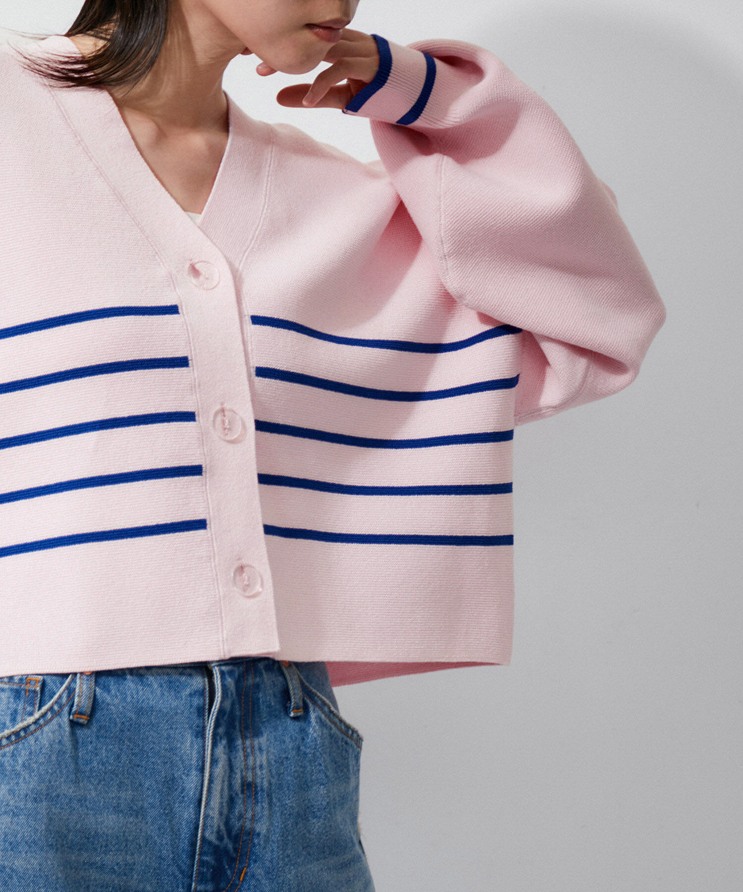 ADAM ET ROPE'「ミラノリブニットカーディガン」|カーディガン|