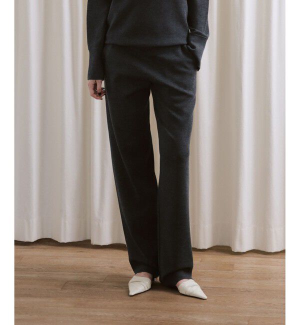 ADAM ET ROPE'「【EMOELLE】ウールニットパンツ」|チノ|グレー(07)