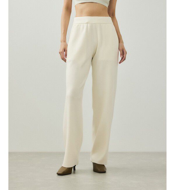 ADAM ET ROPE'「【EMOELLE】ウールニットパンツ」|チノ|オフホワイト(15)