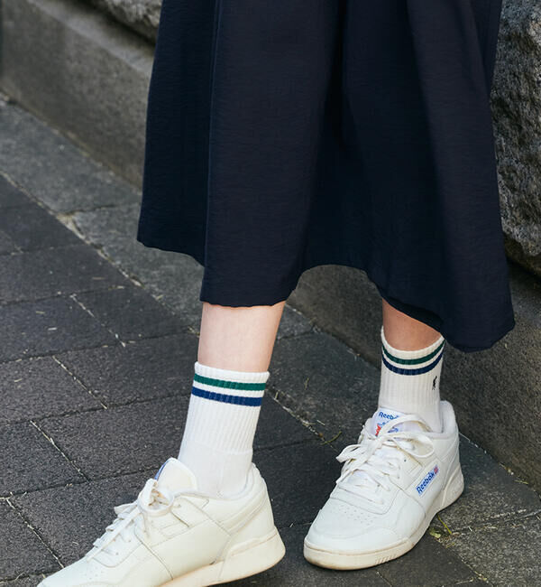 GYMPHLEX「Gymphlex | パイル カラーラインソックス WOMEN」|ソックス|WHITE系1