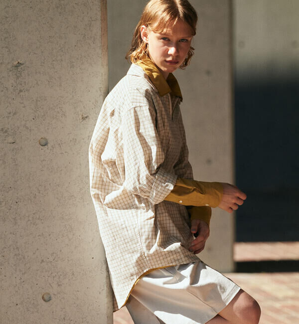 GYMPHLEX「Gymphlex | ハーフジップ 長袖チェックシャツ WOMEN」|シャツ・ブラウス|