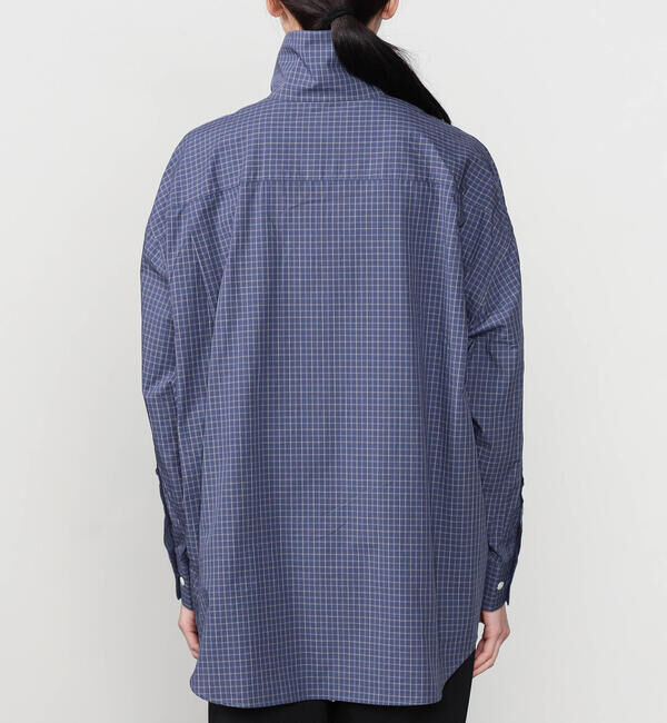 GYMPHLEX「Gymphlex | コットン ハーフジップ 長袖チェックシャツ WOMEN」|シャツ・ブラウス|