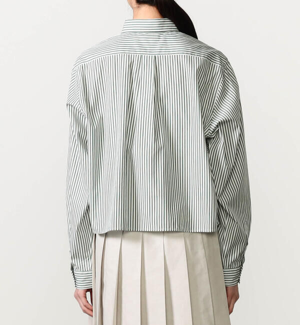 GYMPHLEX「Gymphlex | コットン ショートボタンダウンシャツ STRIPE WOMEN」|シャツ・ブラウス|