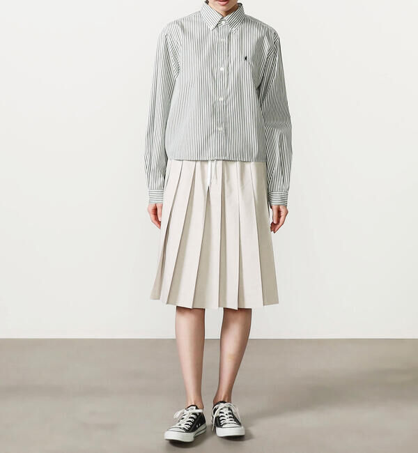 GYMPHLEX「Gymphlex | コットン ショートボタンダウンシャツ STRIPE WOMEN」|シャツ・ブラウス|