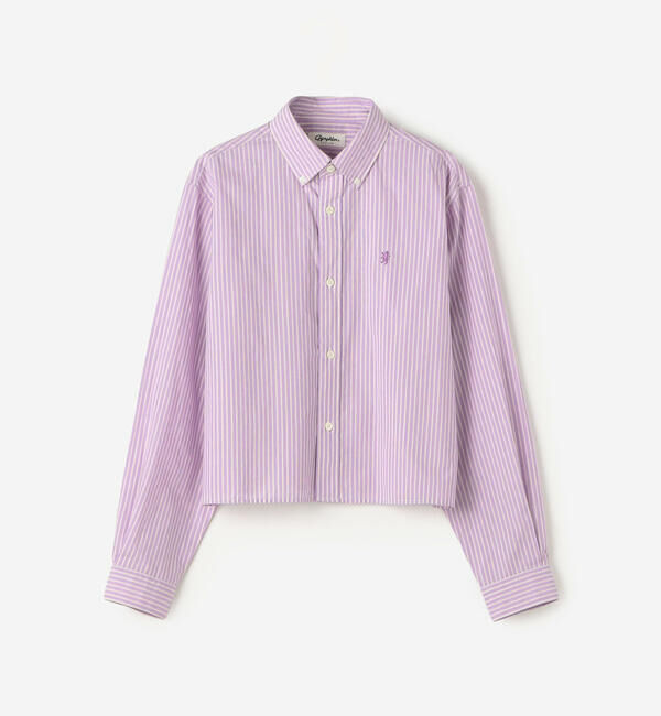 GYMPHLEX「Gymphlex | タイプライター ショートボタンダウンシャツ STRIPE WOMEN」|シャツ・ブラウス|