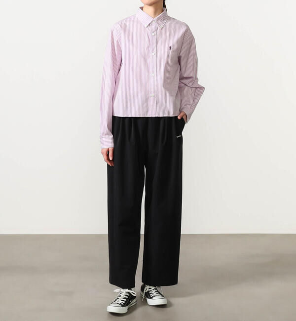 GYMPHLEX「Gymphlex | タイプライター ショートボタンダウンシャツ STRIPE WOMEN」|シャツ・ブラウス|