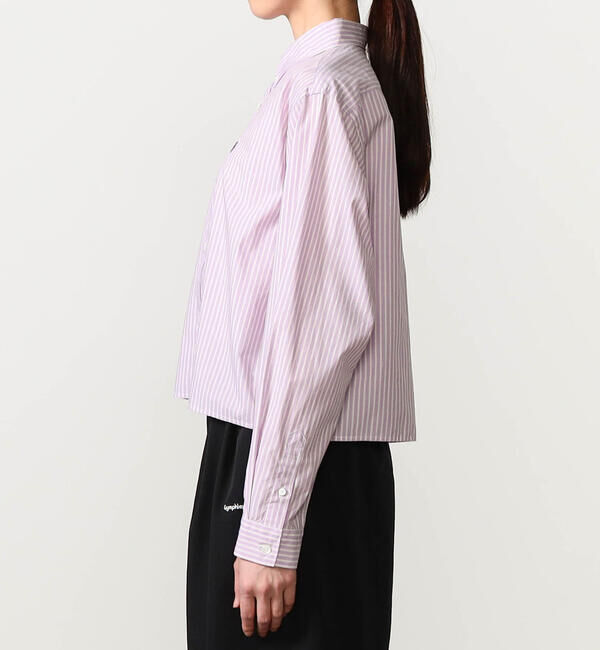 GYMPHLEX「Gymphlex | タイプライター ショートボタンダウンシャツ STRIPE WOMEN」|シャツ・ブラウス|