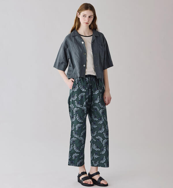 LE GLAZIK「LE GLAZIK | リネンポリエステル オープンカラー半袖シャツ WOMEN」|シャツ・ブラウス|