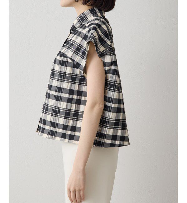 Drawing Numbers「【Drawing Numbers】チェックジャガードフレンチシャツ」|シャツ・ブラウス|