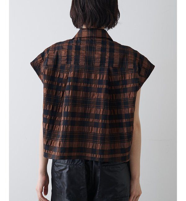 Drawing Numbers「【Drawing Numbers】チェックジャガードフレンチシャツ」|シャツ・ブラウス|