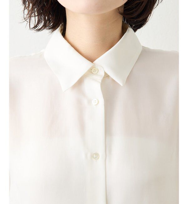 Drawing Numbers「【Drawing Numbers】キュプラノースリーブスリットブラウス」|シャツ・ブラウス|