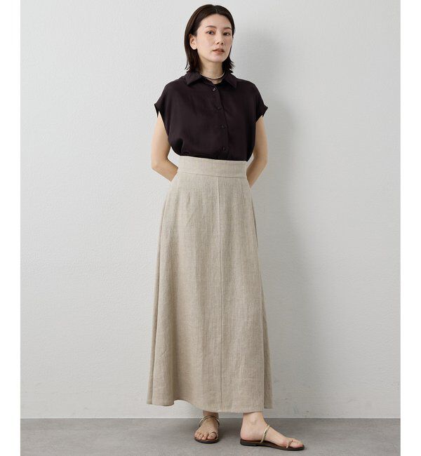 Drawing Numbers「【Drawing Numbers】キュプラノースリーブスリットブラウス」|シャツ・ブラウス|