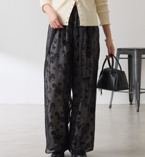  「シアーレイヤードフラワー柄パンツ」|チノ|