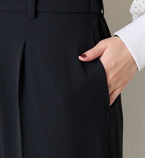  「《マイナス3kg見え/サイズ展開豊富》ジャージワイドパンツ」|スラックス|