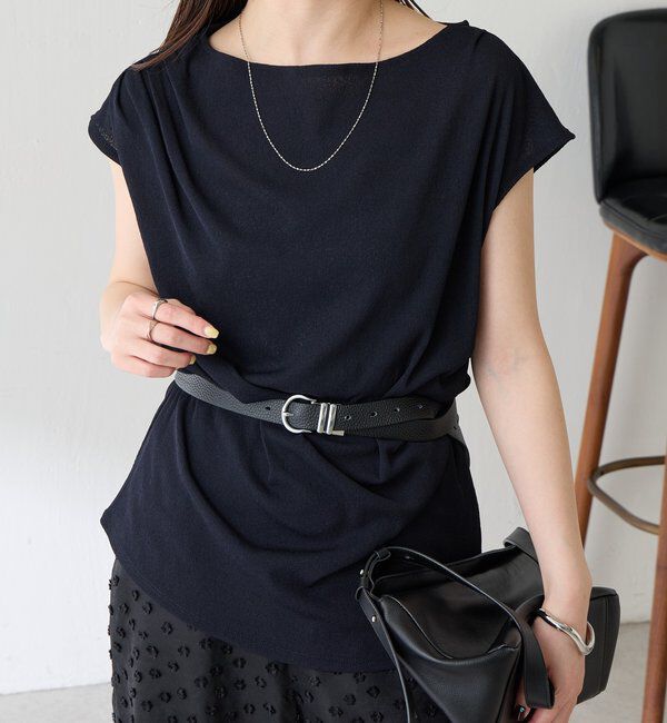  「【上品見えカットソー/シアー】アシメタックフレンチカットソー」|Tシャツ・カットソー|