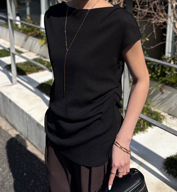  「【上品見えカットソー/シアー】アシメタックフレンチカットソー」|Tシャツ・カットソー|