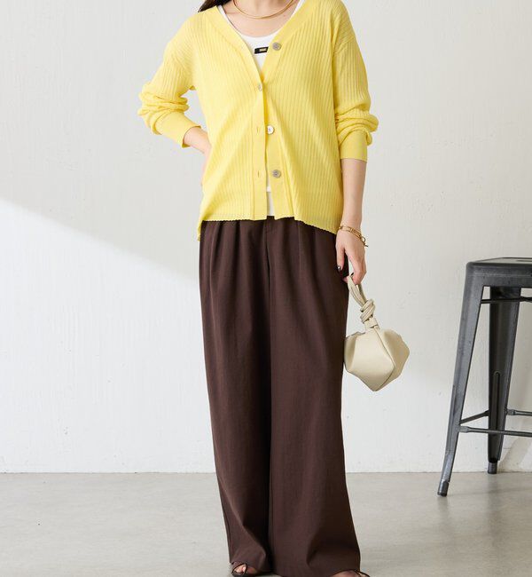  「ドライコットンワイドリブカーディガン」|ニット・セーター|