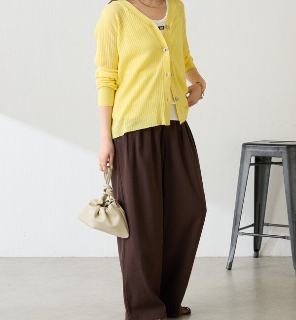  「ドライコットンワイドリブカーディガン」|ニット・セーター|