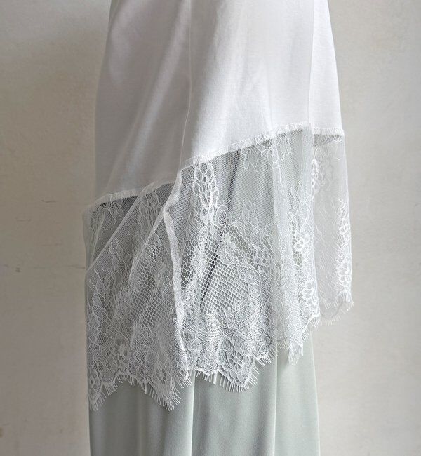  「【WEB限定】Vネック裏毛&times;レースロンTEEセット」|Tシャツ・カットソー|