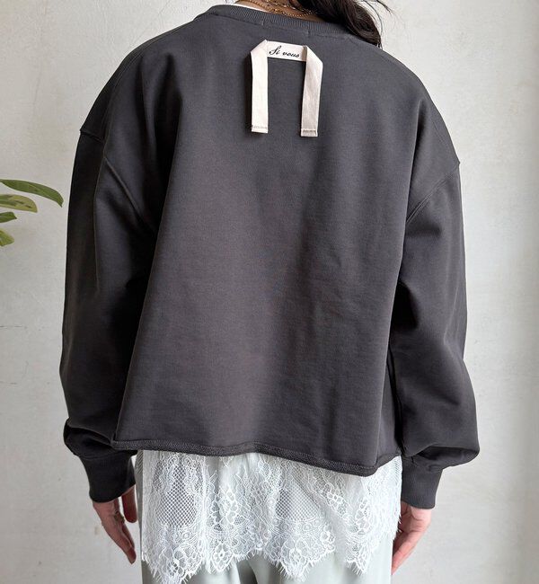  「【WEB限定】Vネック裏毛&times;レースロンTEEセット」|Tシャツ・カットソー|