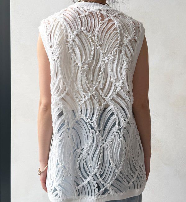  「【WEB限定】ジャガードチュニックベスト」|ブルゾン・スタジャン|