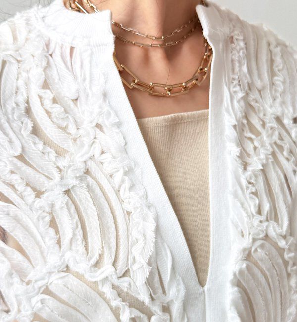  「【WEB限定】ジャガードチュニックベスト」|ブルゾン・スタジャン|