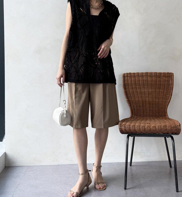  「【WEB限定】ジャガードチュニックベスト」|ブルゾン・スタジャン|