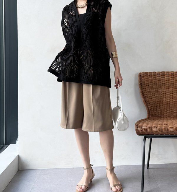  「【WEB限定】ジャガードチュニックベスト」|ブルゾン・スタジャン|