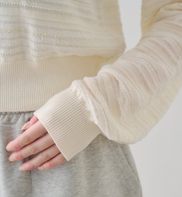  「ボーダーシアーポロニット」|ニット・セーター|