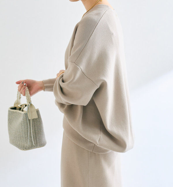  「【セットアップ対応】コットンスムースラウンドヘムニット」|ニット・セーター|