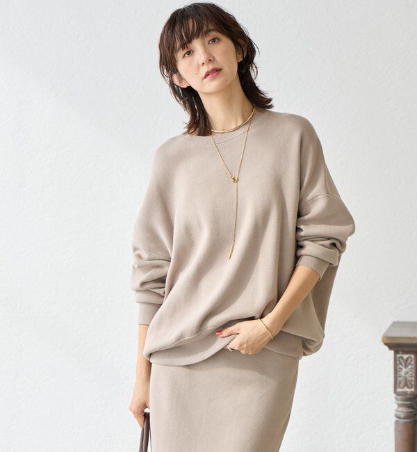  「【セットアップ対応】コットンスムースラウンドヘムニット」|ニット・セーター|