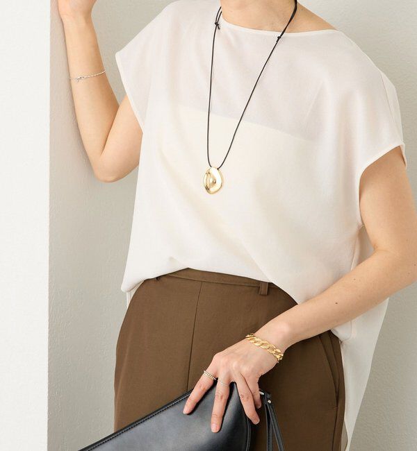  「予約【セットアップ着用可能】メッシュフレンチブラウス」|シャツ・ブラウス|オフホワイト