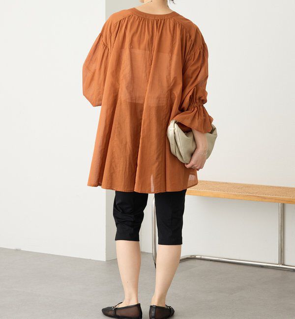  「予約【着映え】コットンペプラムギャザーブラウス」|シャツ・ブラウス|