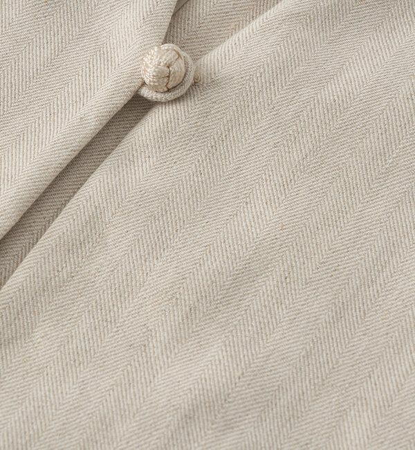  「予約【軽量/通気性抜群】ペーパーリネンノーカラージャケット」|テーラードジャケット|