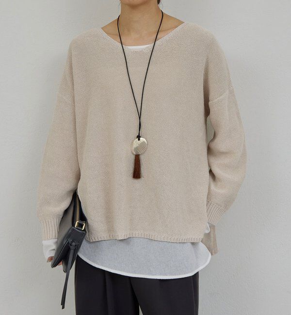  「【手洗い可】コットンメッシュプルオーバー」|ニット・セーター|