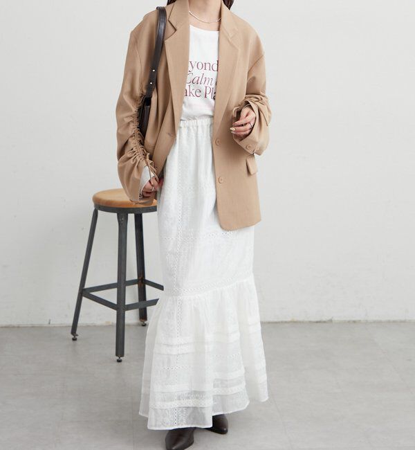  「パネルレースギャザースカート」|スカート|