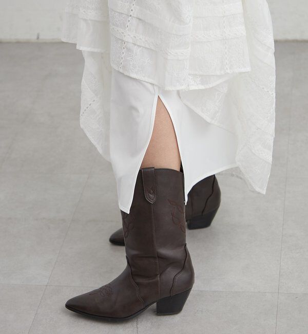  「パネルレースギャザースカート」|スカート|