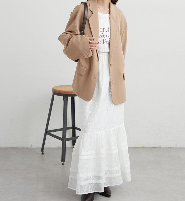  「パネルレースギャザースカート」|スカート|