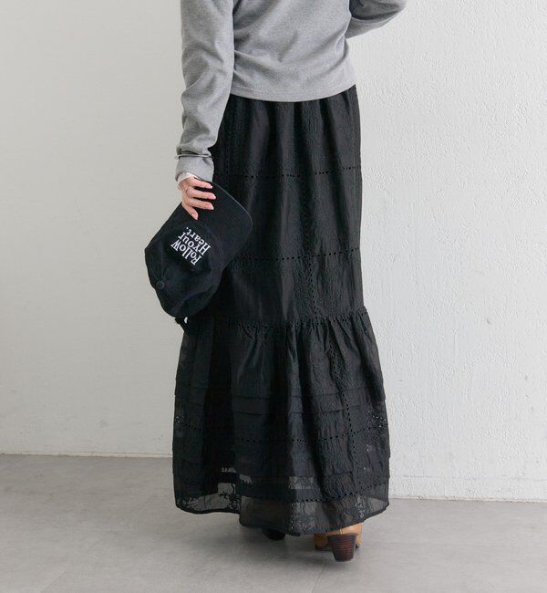  「パネルレースギャザースカート」|スカート|