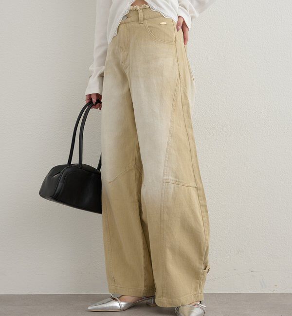  「バレルBIGデニム」|デニム|ベージュ