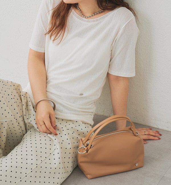  「サイドギャザーシアーTシャツ」|Tシャツ・カットソー|