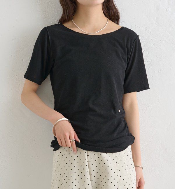  「サイドギャザーシアーTシャツ」|Tシャツ・カットソー|