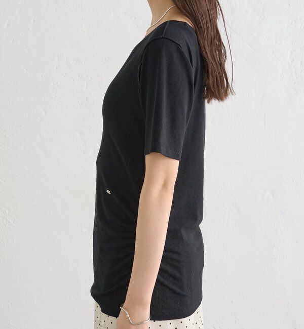  「サイドギャザーシアーTシャツ」|Tシャツ・カットソー|
