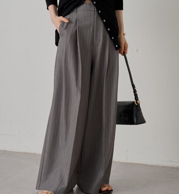  「2タックワイドパンツ」|チノ|グレー