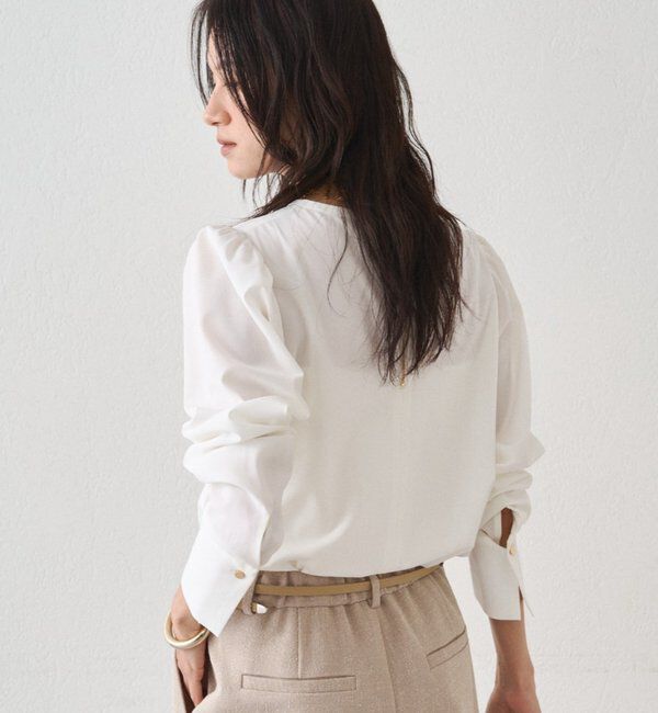  「【Atelier N5/アトリエヌメロサンク】パフスリーブクルーブラウス」|シャツ・ブラウス|