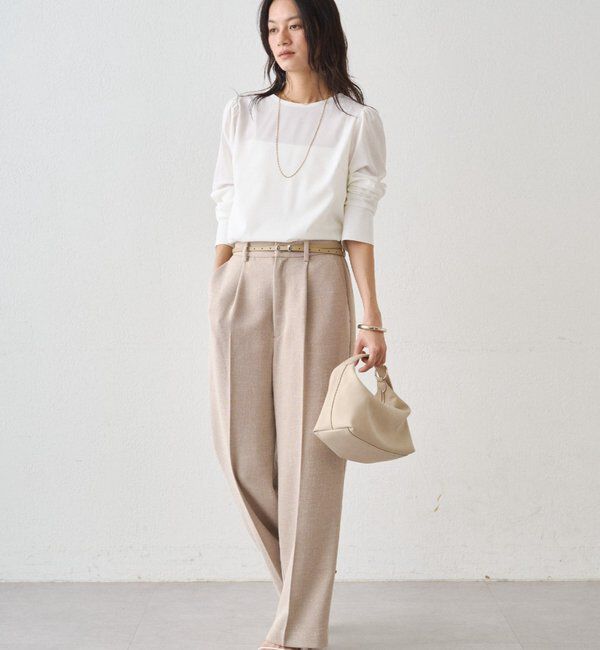  「【Atelier N5/アトリエヌメロサンク】パフスリーブクルーブラウス」|シャツ・ブラウス|