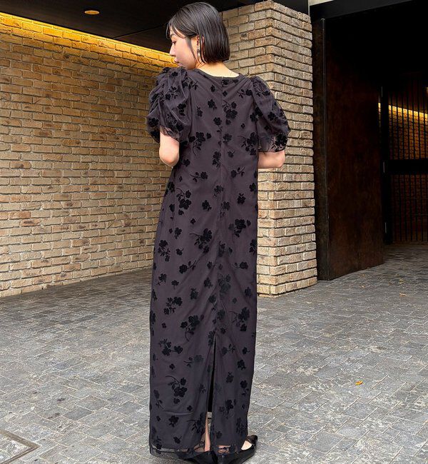  「【オケージョン/サイズ展開あり】フロッキーパフワンピース」|ワンピース|