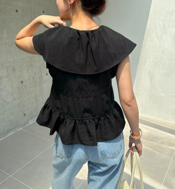  「【新色ピンク】フリルカラーブラウス」|シャツ・ブラウス|