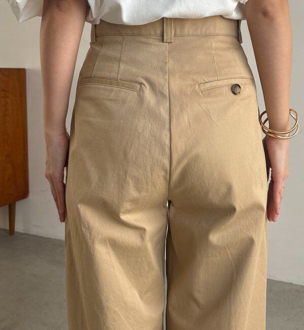  「【腰回りカバー/低身長サイズあり】2タックチノパン」|チノ|